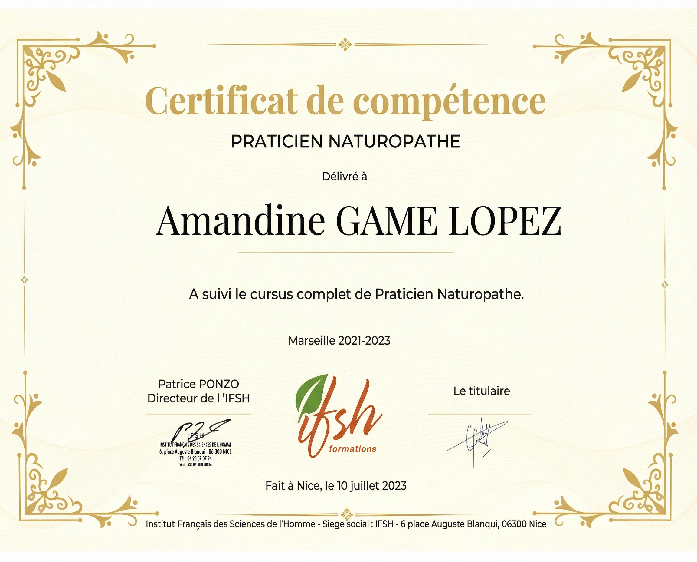 Diplôme Naturopathie