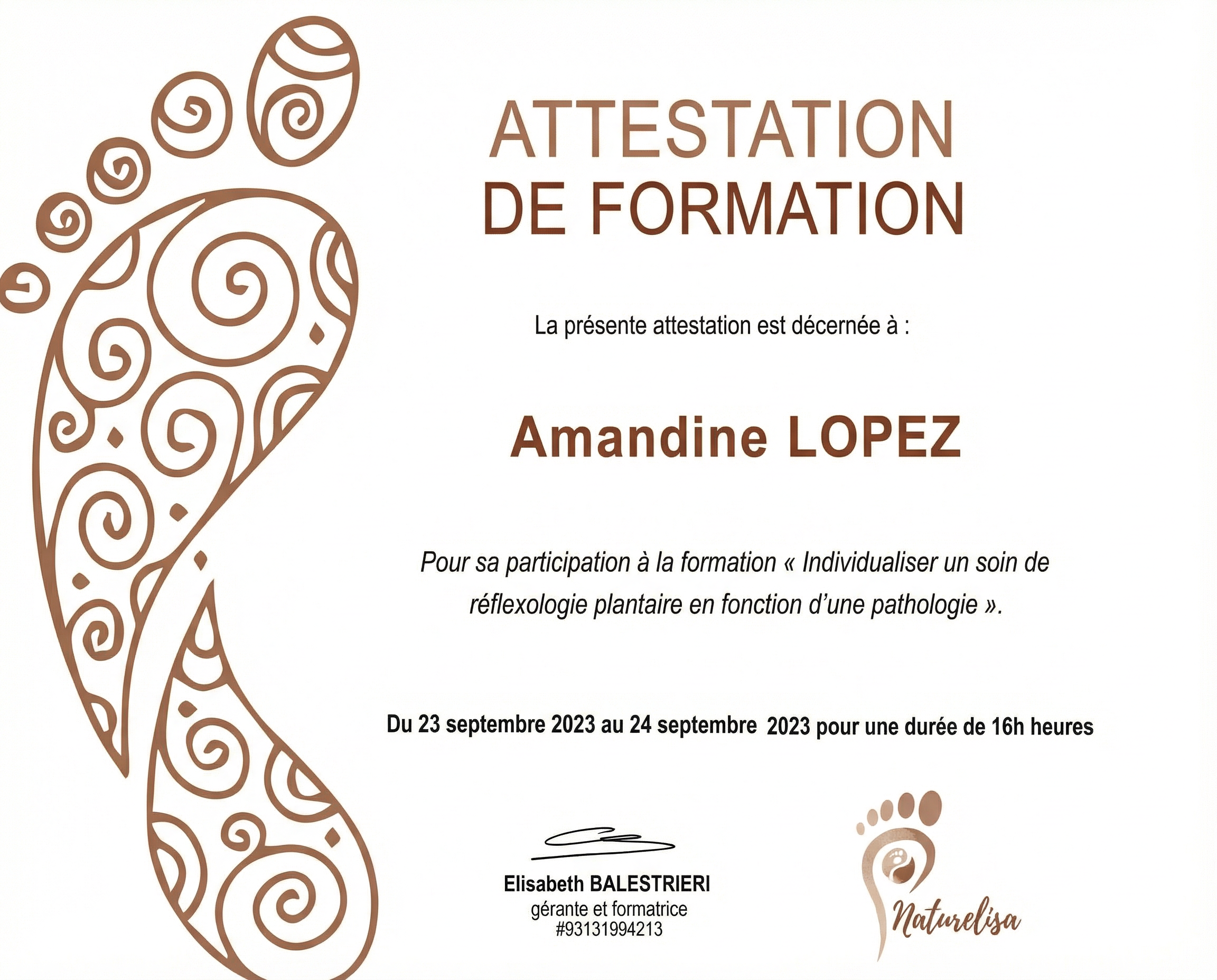 Diplôme Réflexologie Plantaire