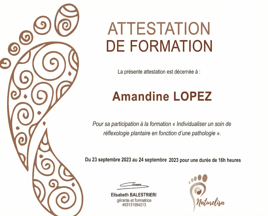Diplôme Réflexologie Plantaire